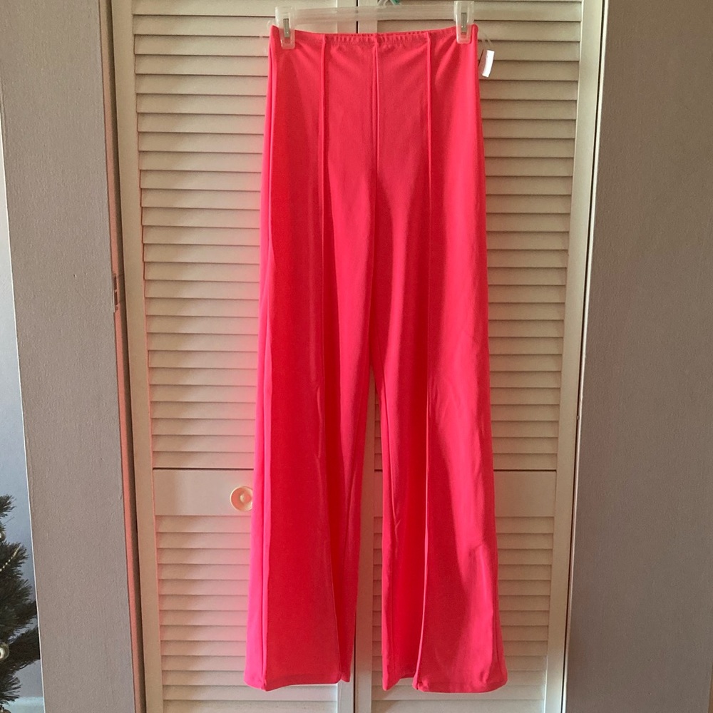 Neon Pink High Waisted Pants